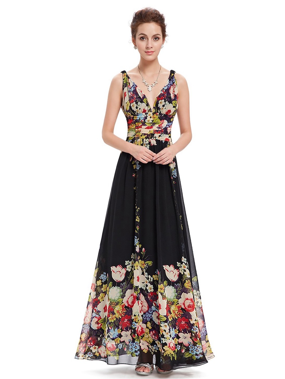 Ever-Pretty Womens Bridesmaid Dress V-Neck floral gown, size 14